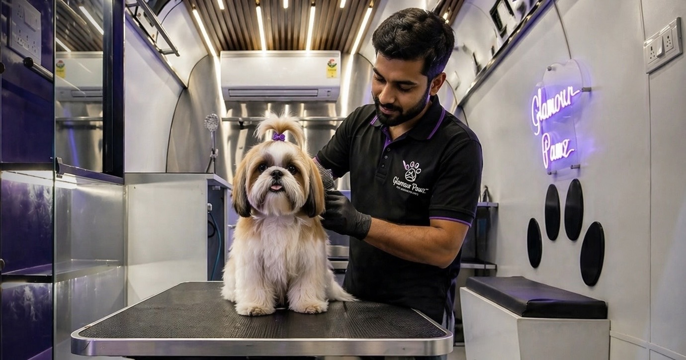 interior view of grooming van